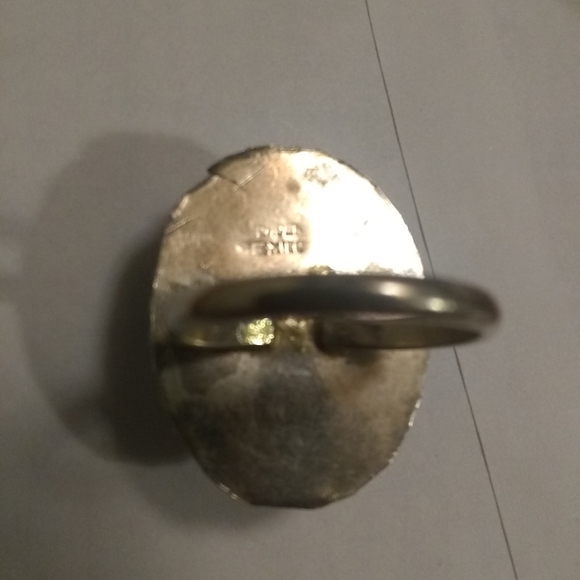 Vintage Large Mexico silver turquoise ring - Picture 7 of 8